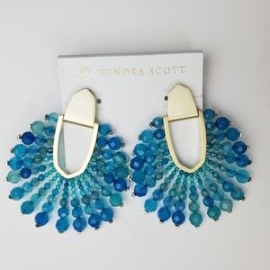 Kendra Scott Diane Beaded Teal Agate Earrings